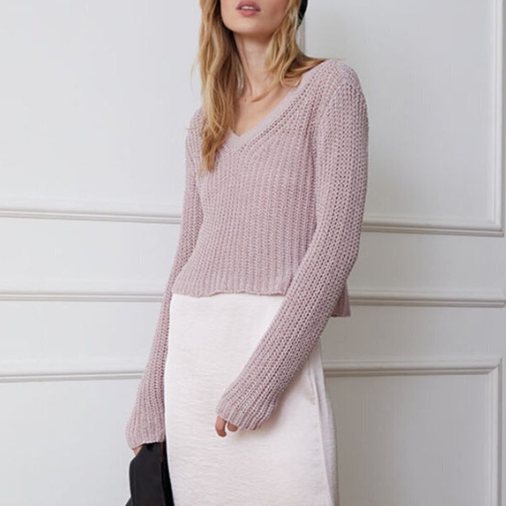 LA Hearts Women's Reid V-Neck Chunky Knit Sweater - XS